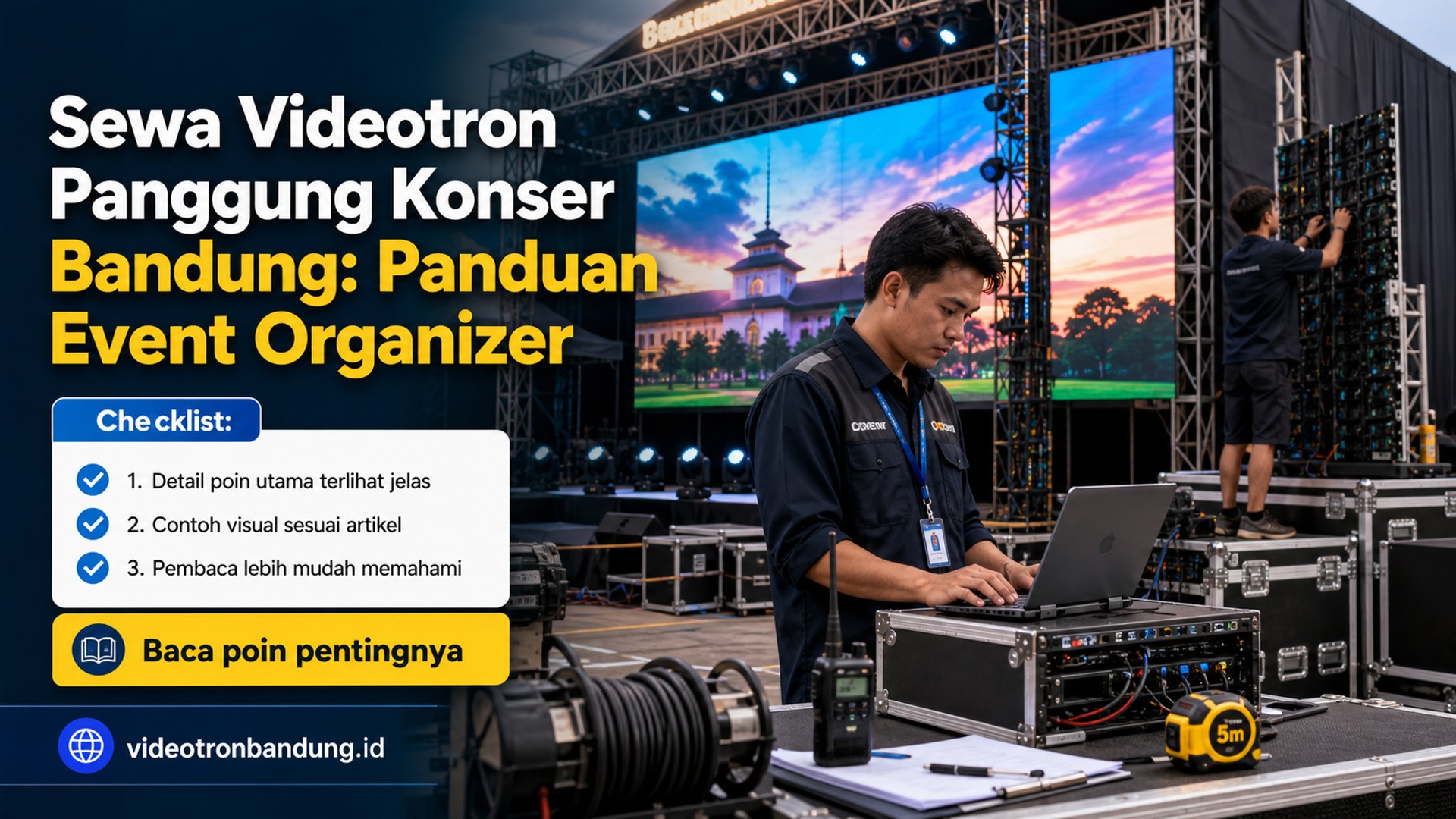 Ilustrasi sewa videotron bandung - Sewa Videotron Panggung Konser Bandung: Panduan Event Organizer