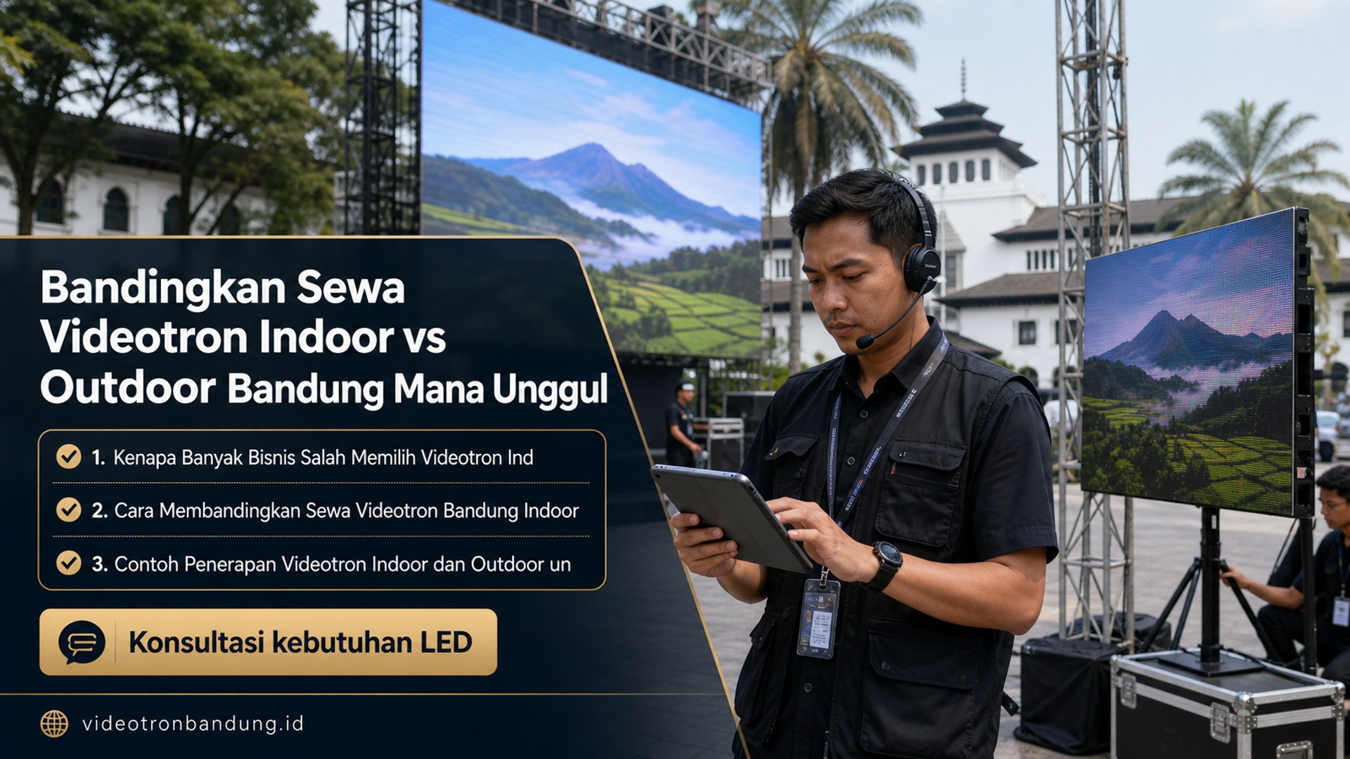 Bandingkan Sewa Videotron Indoor vs Outdoor Bandung Mana Unggul