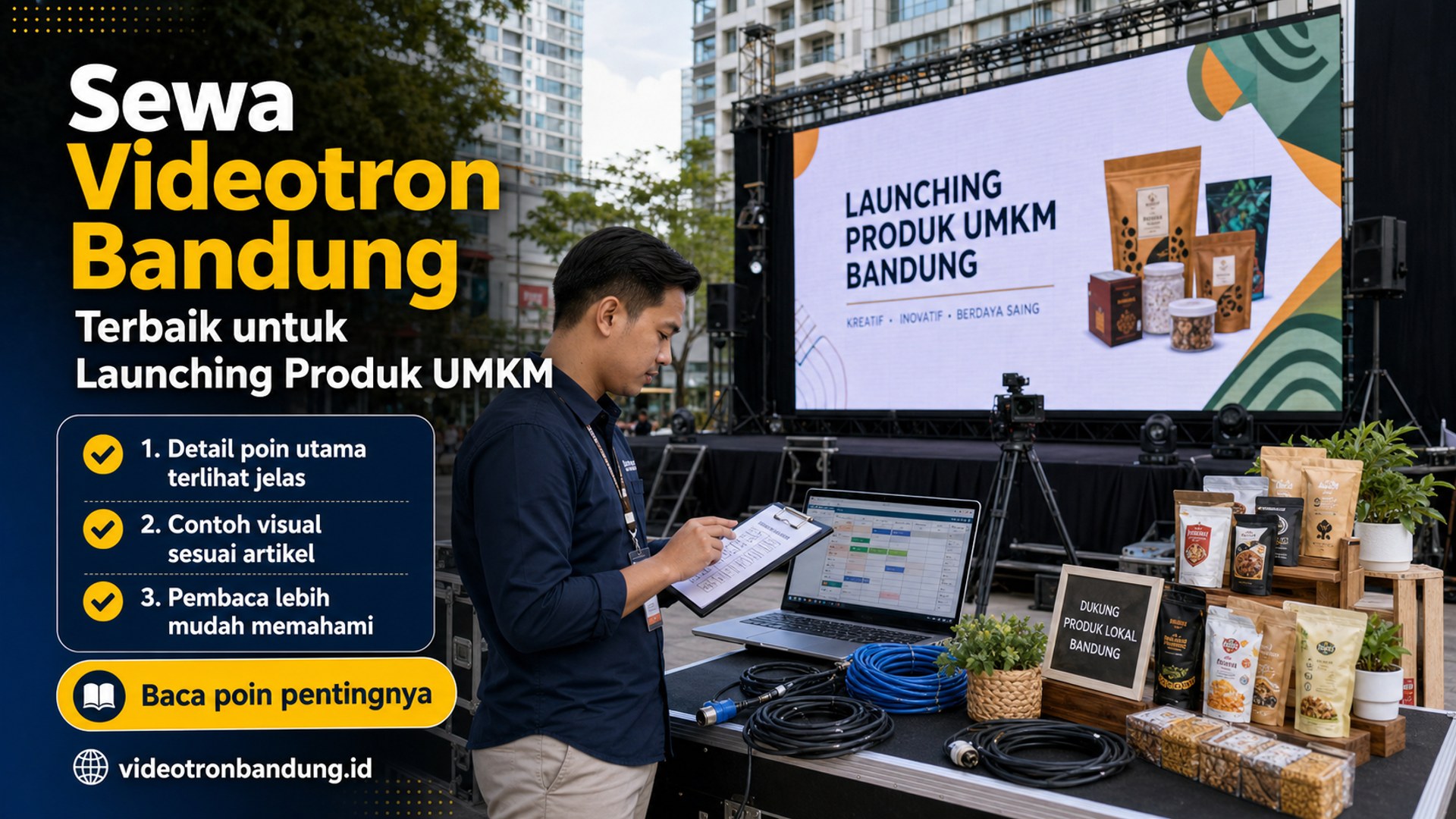 Ilustrasi Sewa Videotron Bandung Terbaik untuk Launching Produk UMKM