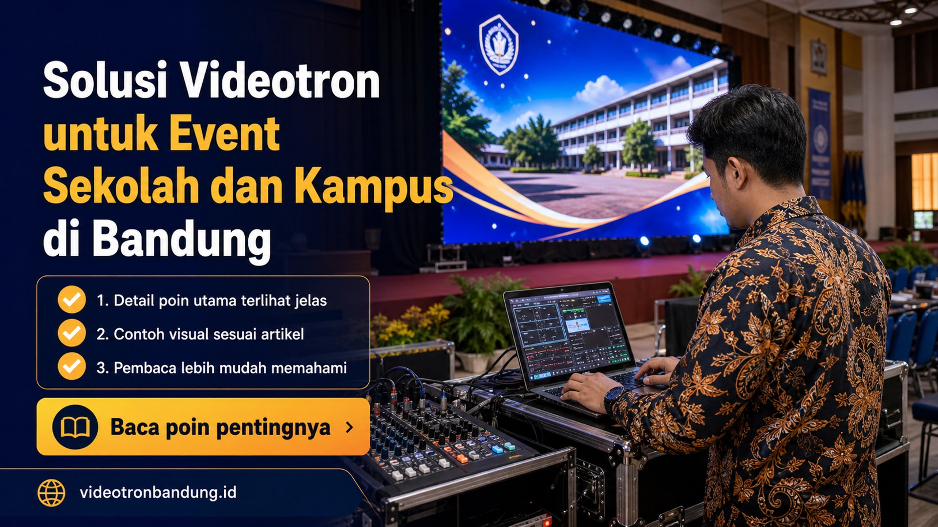Ilustrasi sewa videotron bandung - Solusi Videotron untuk Event Sekolah dan Kampus di Bandung