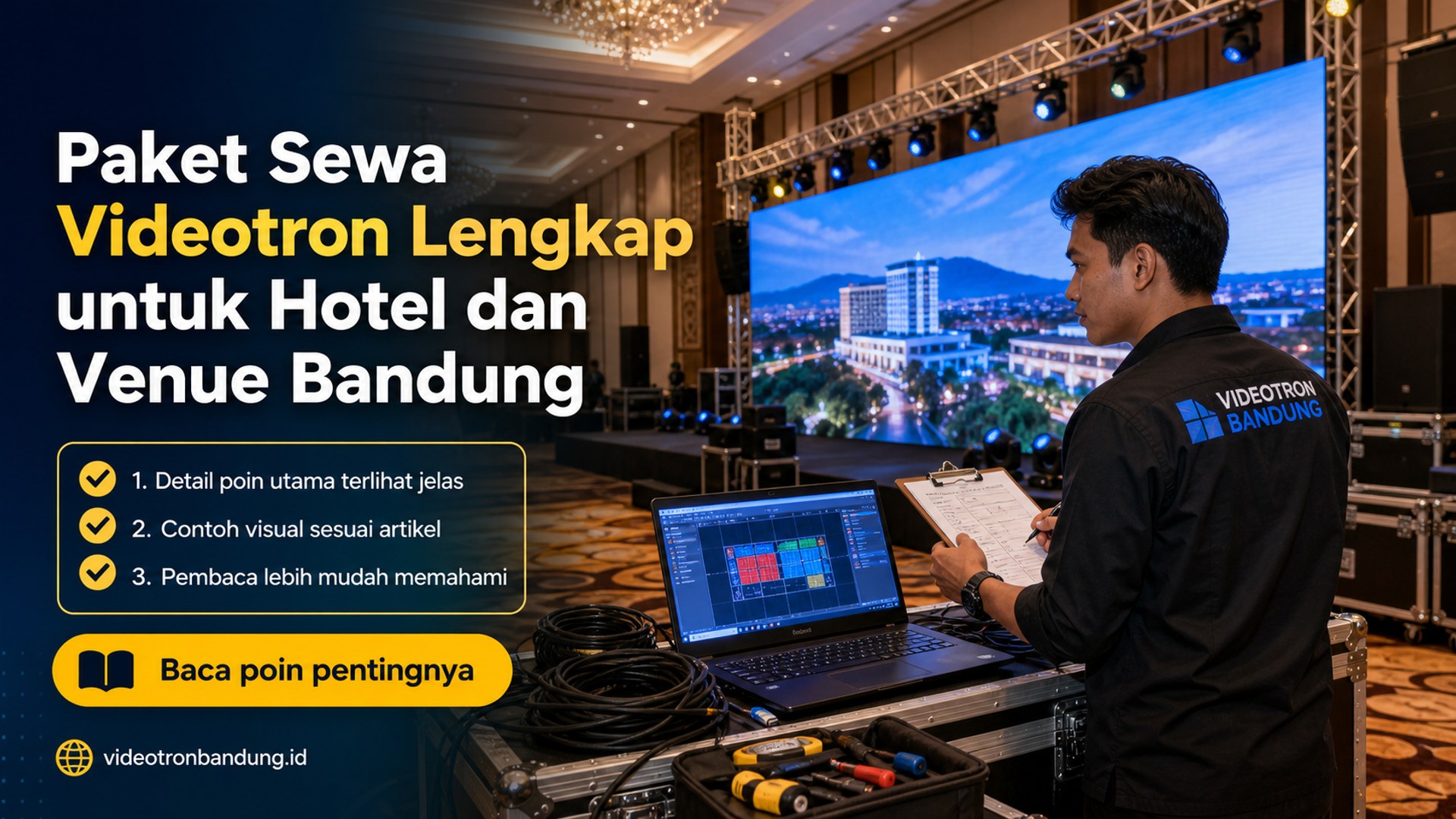 Ilustrasi sewa videotron bandung - Paket Sewa Videotron Lengkap untuk Hotel dan Venue Bandung