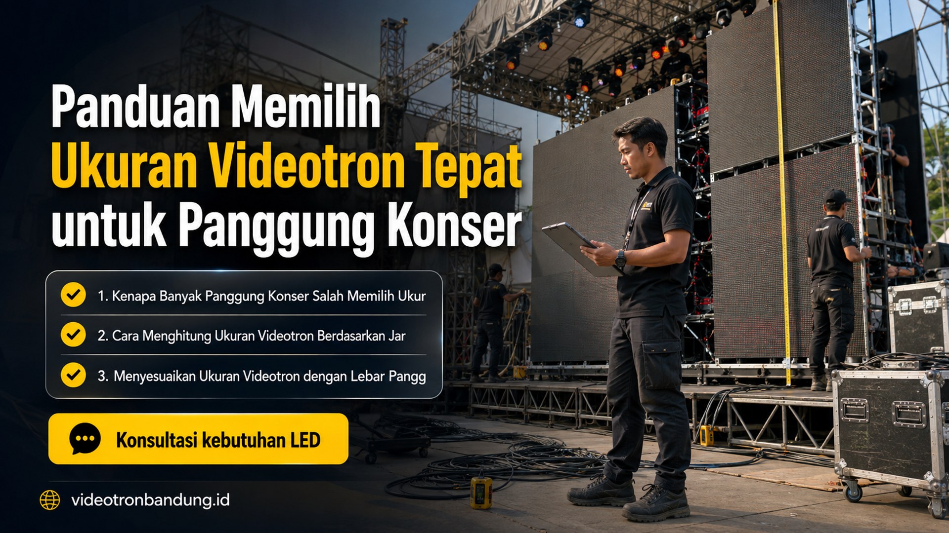 Panduan Memilih Ukuran Videotron Tepat untuk Panggung Konser