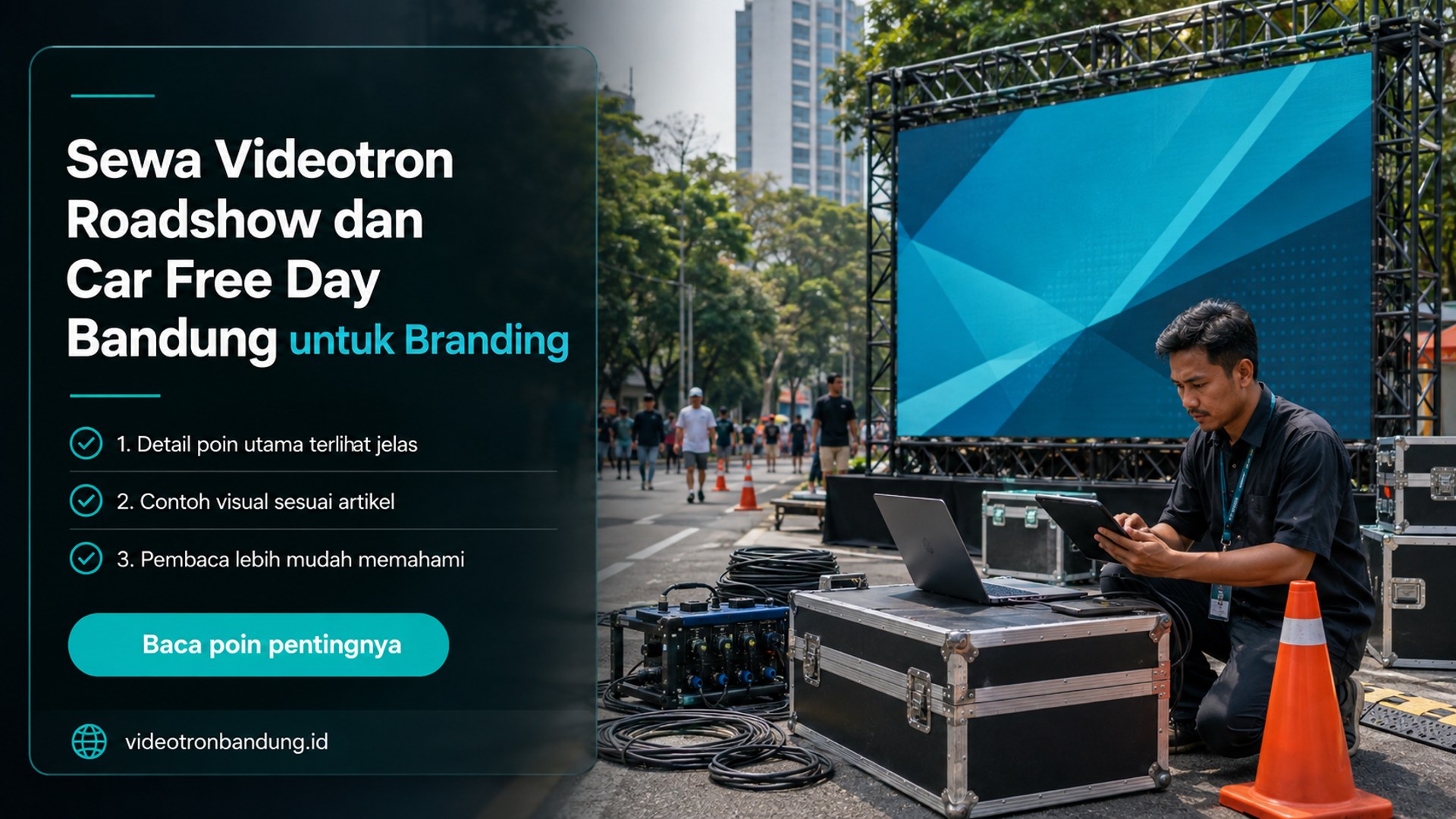 Ilustrasi sewa videotron bandung - Sewa Videotron Roadshow dan Car Free Day Bandung untuk Branding