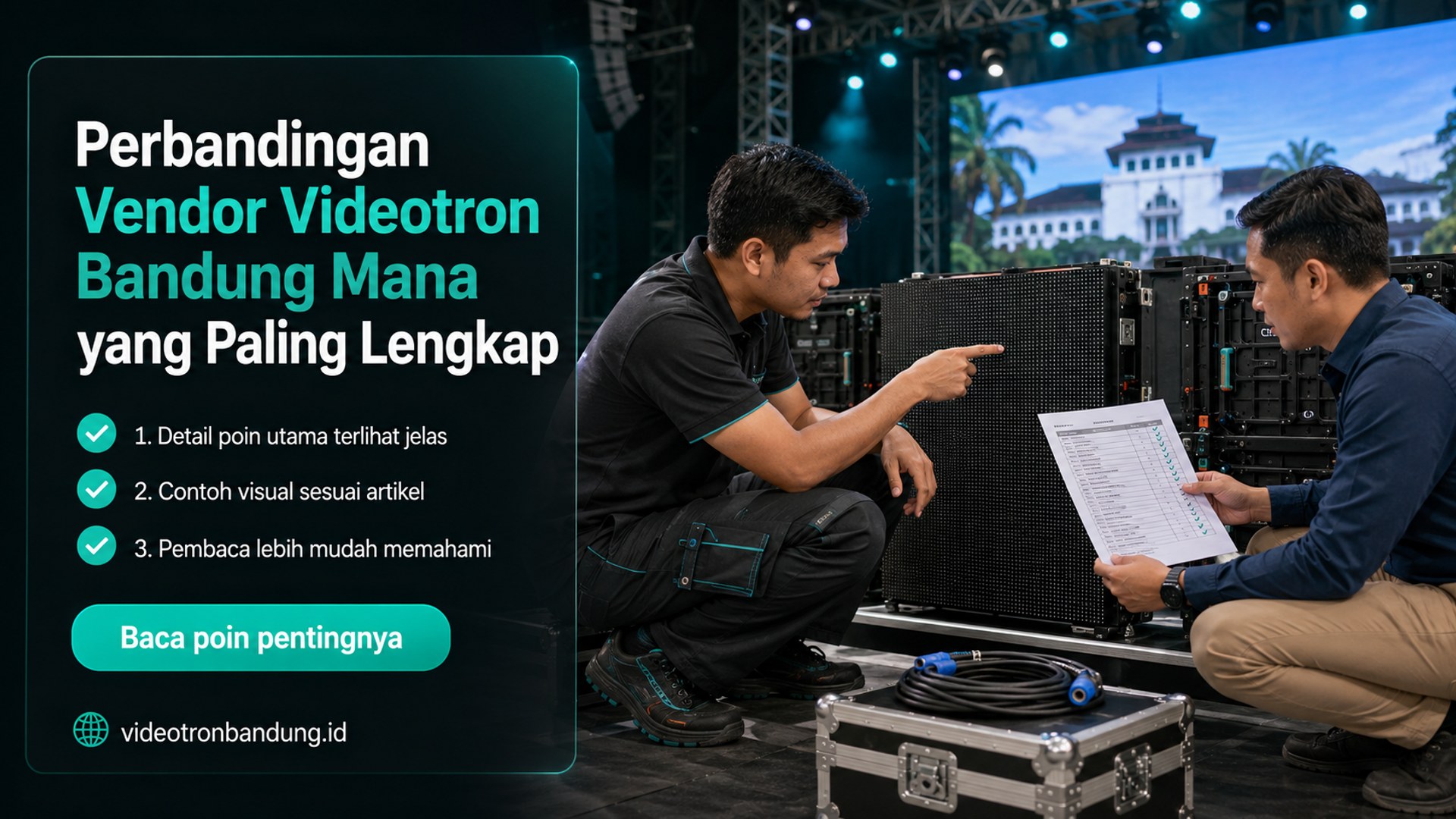 Ilustrasi sewa videotron bandung - Perbandingan Vendor Videotron Bandung Mana yang Paling Lengkap
