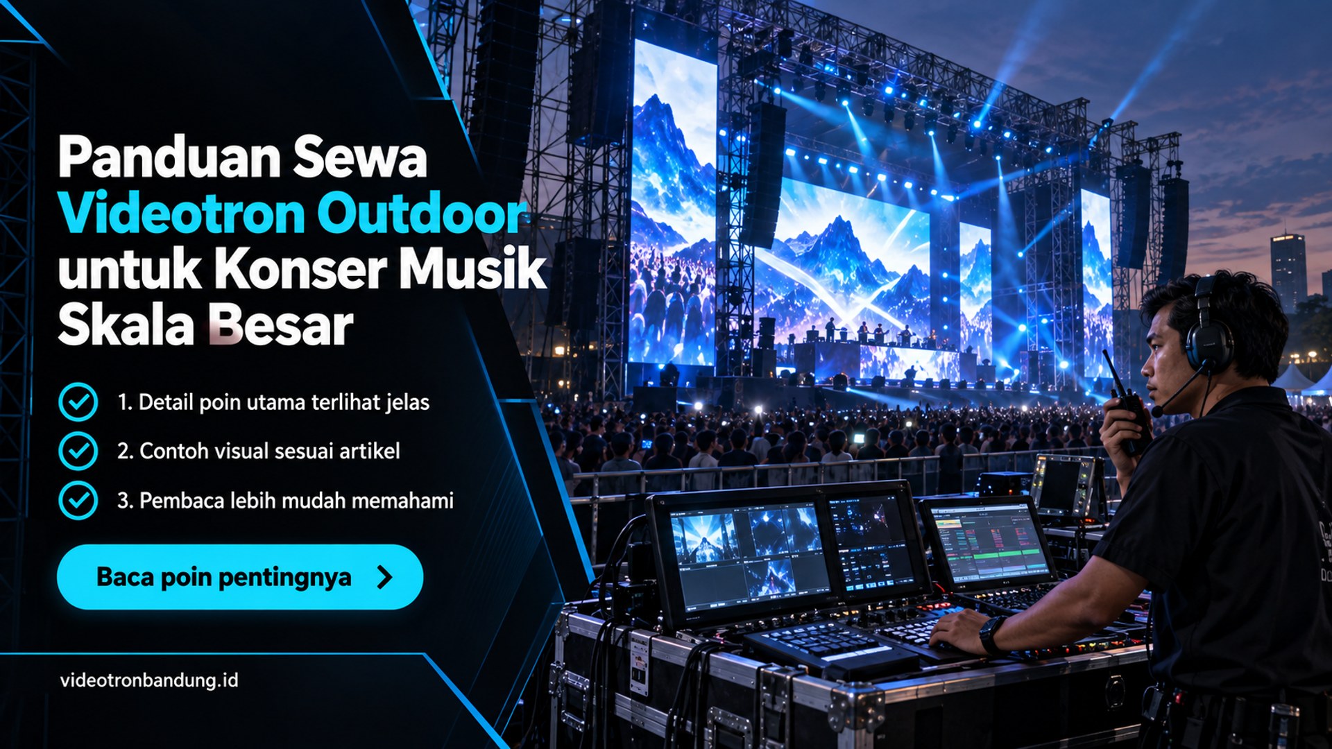 Ilustrasi sewa videotron bandung - Panduan Sewa Videotron Outdoor untuk Konser Musik Skala Besar
