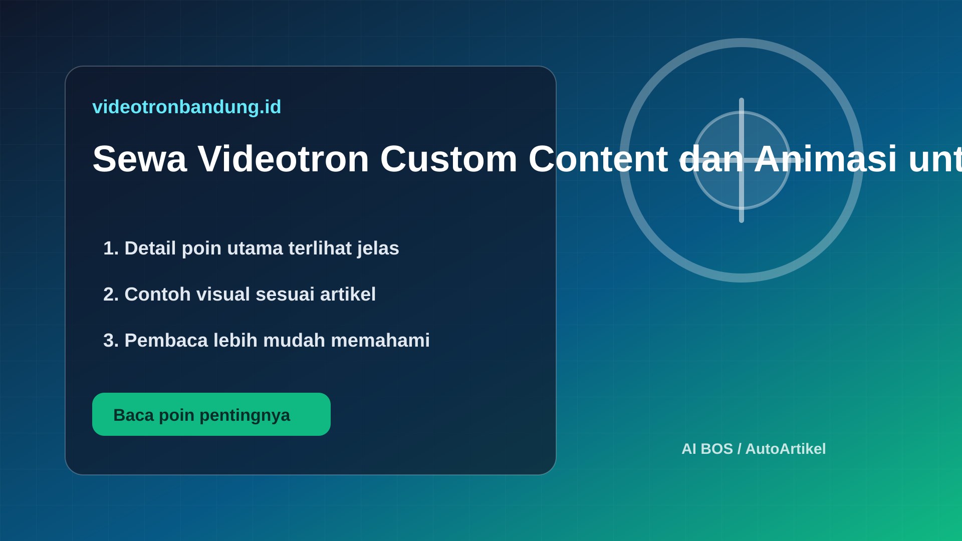 Ilustrasi sewa videotron bandung - Sewa Videotron Custom Content dan Animasi untuk Event Bandung