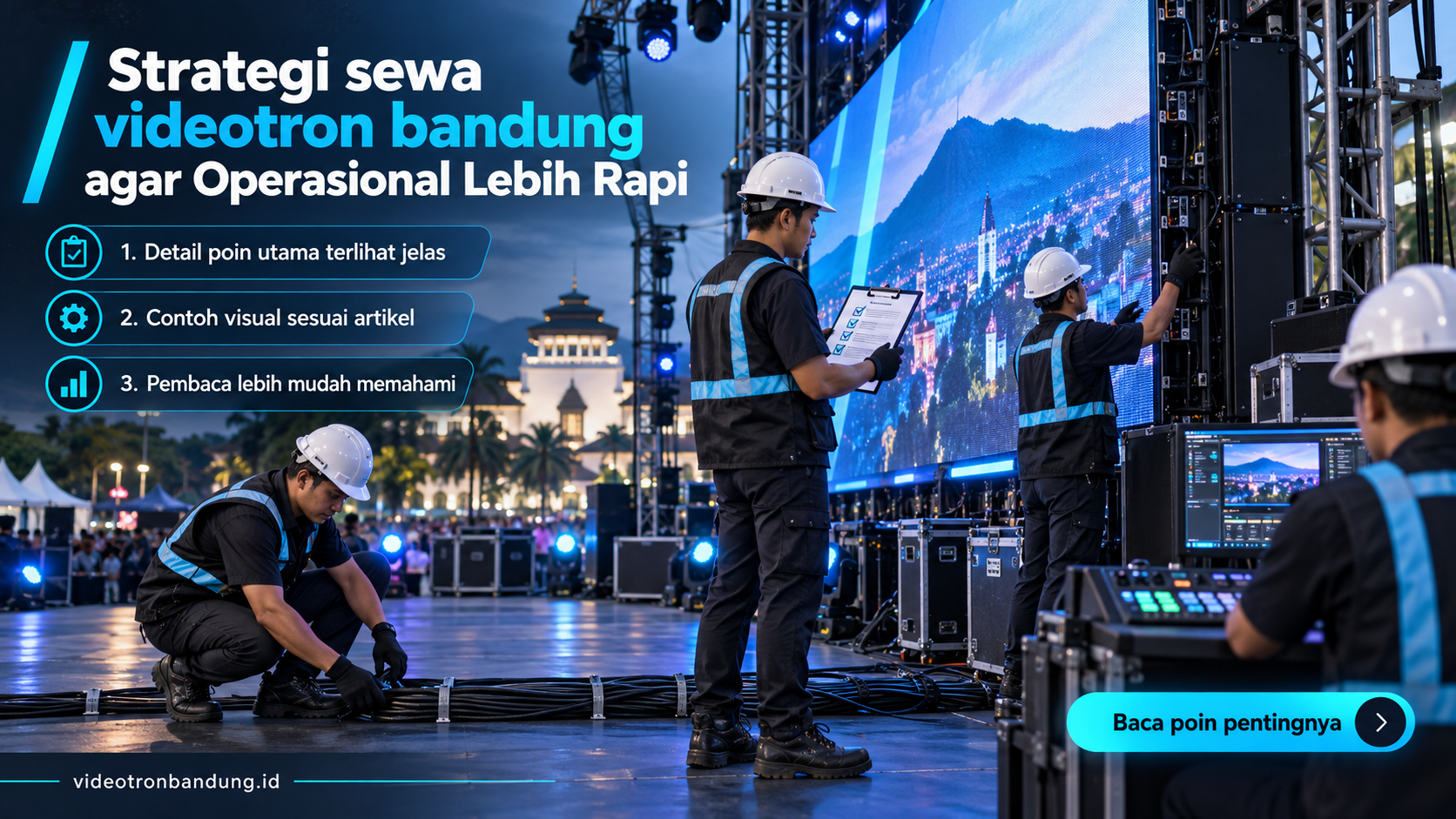 Ilustrasi Strategi sewa videotron bandung agar Operasional Lebih Rapi