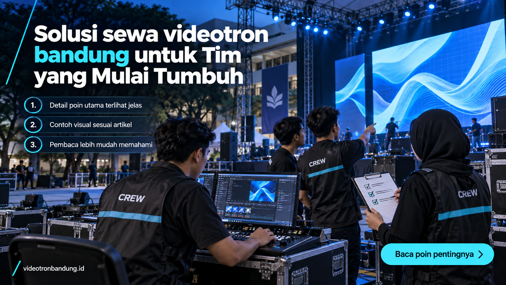 Ilustrasi Solusi sewa videotron bandung untuk Tim yang Mulai Tumbuh