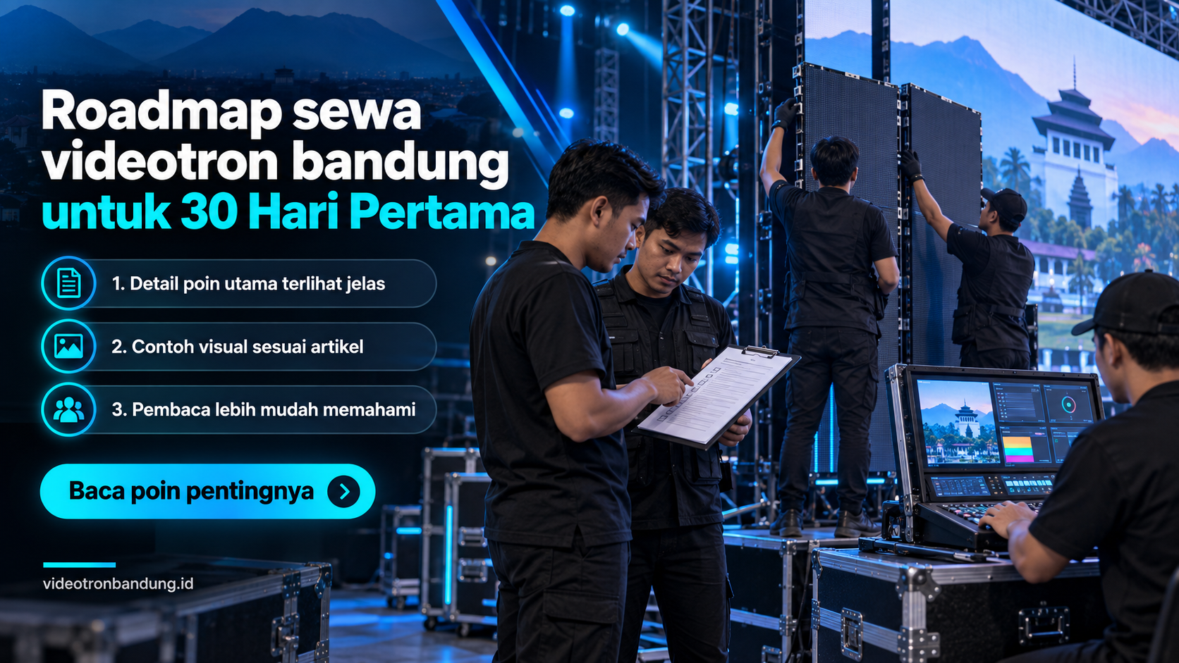 Ilustrasi Roadmap sewa videotron bandung untuk 30 Hari Pertama