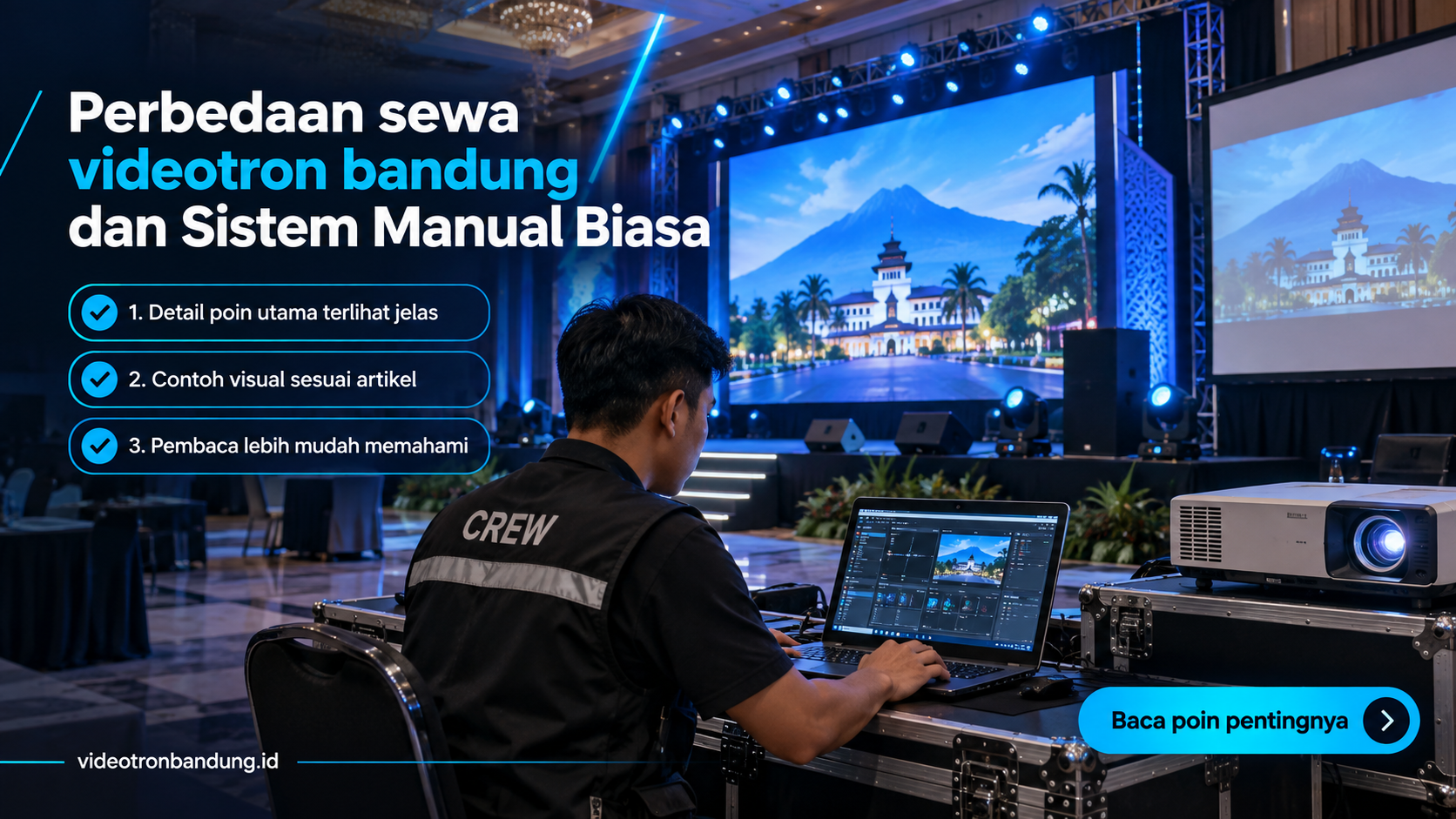 Ilustrasi Perbedaan sewa videotron bandung dan Sistem Manual Biasa