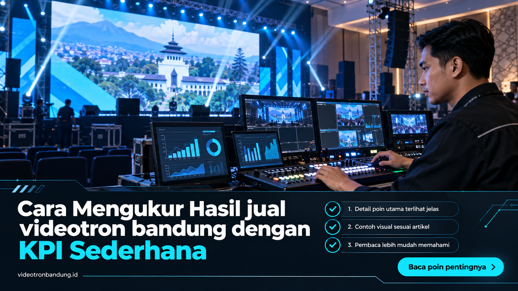 Ilustrasi sewa videotron bandung - Cara Mengukur Hasil jual videotron bandung dengan KPI Sederhana