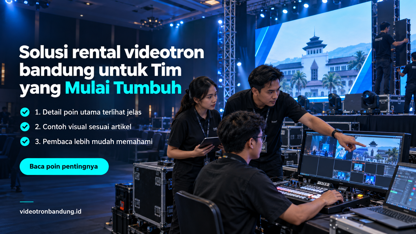 Ilustrasi sewa videotron bandung - Solusi rental videotron bandung untuk Tim yang Mulai Tumbuh