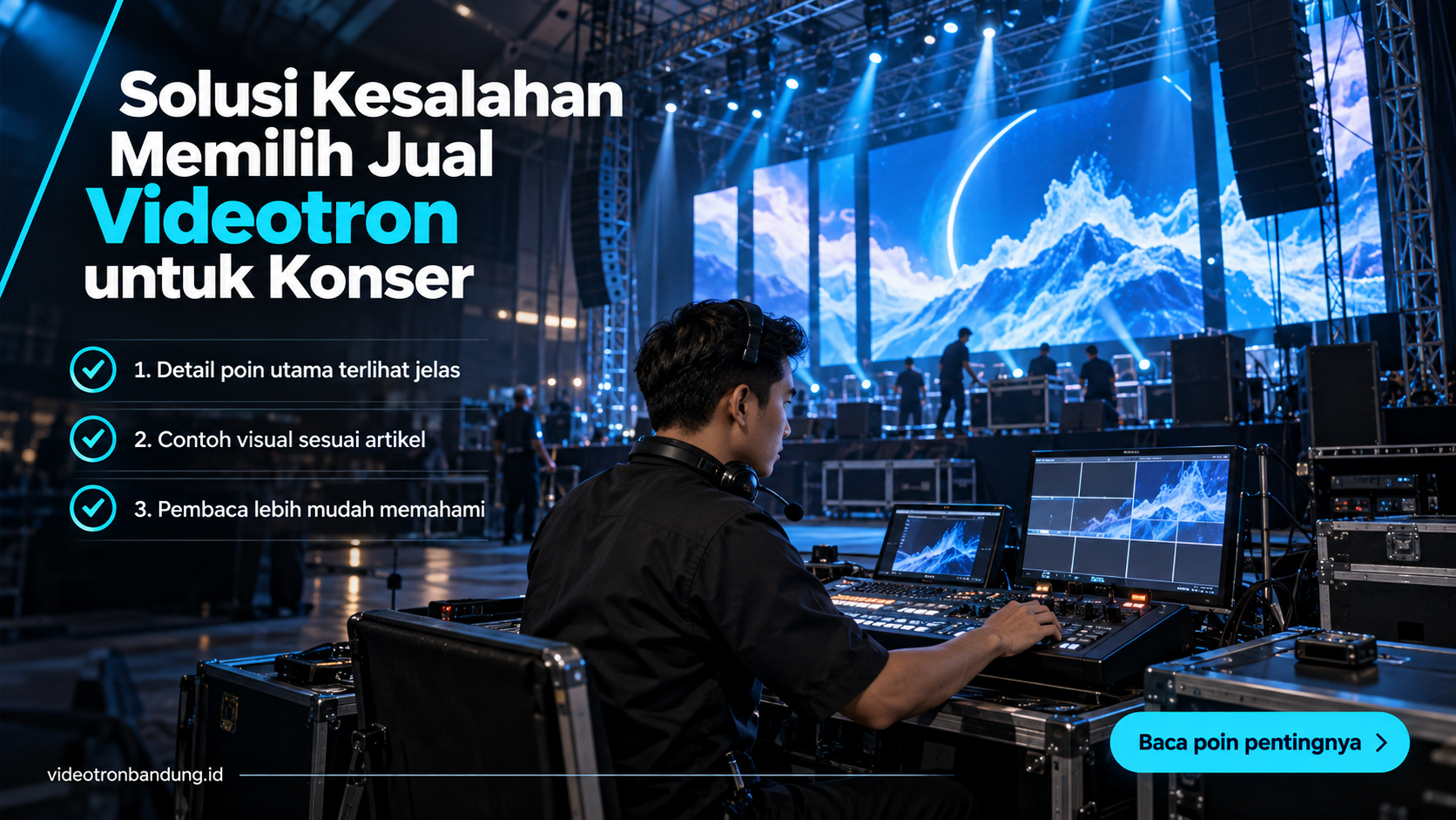 Ilustrasi sewa videotron bandung - Solusi Kesalahan Memilih Jual Videotron untuk Konser