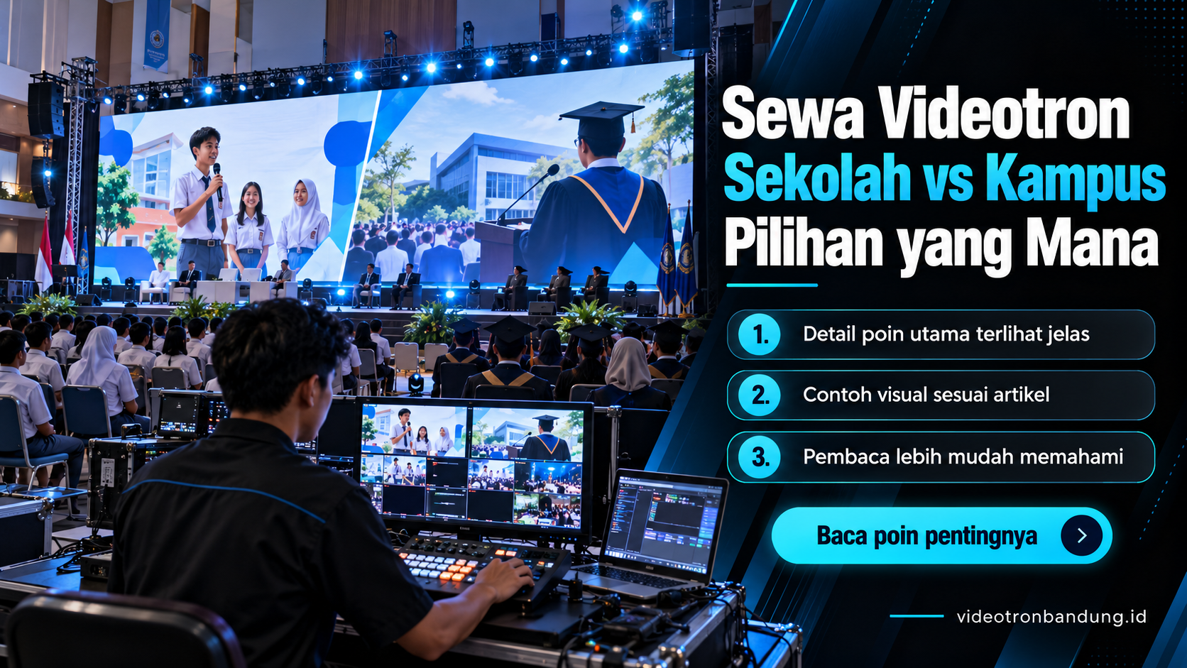 Ilustrasi sewa videotron bandung - Sewa Videotron Sekolah vs Kampus Pilihan yang Mana