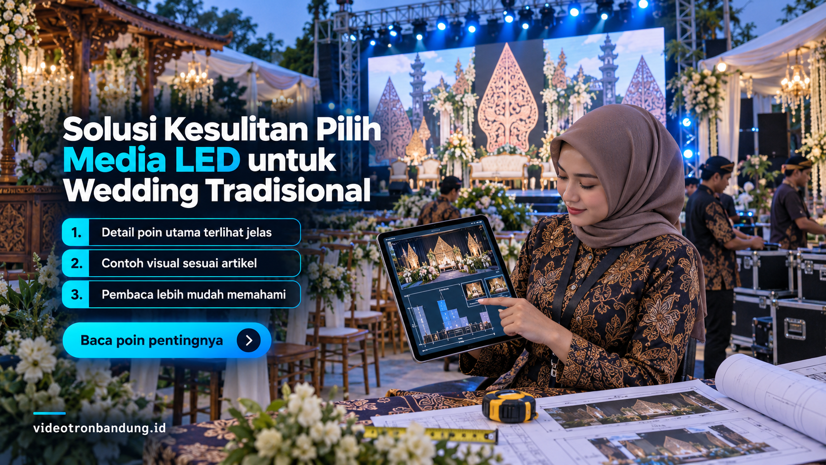 Ilustrasi sewa videotron bandung - Solusi Kesulitan Pilih Media LED untuk Wedding Tradisional