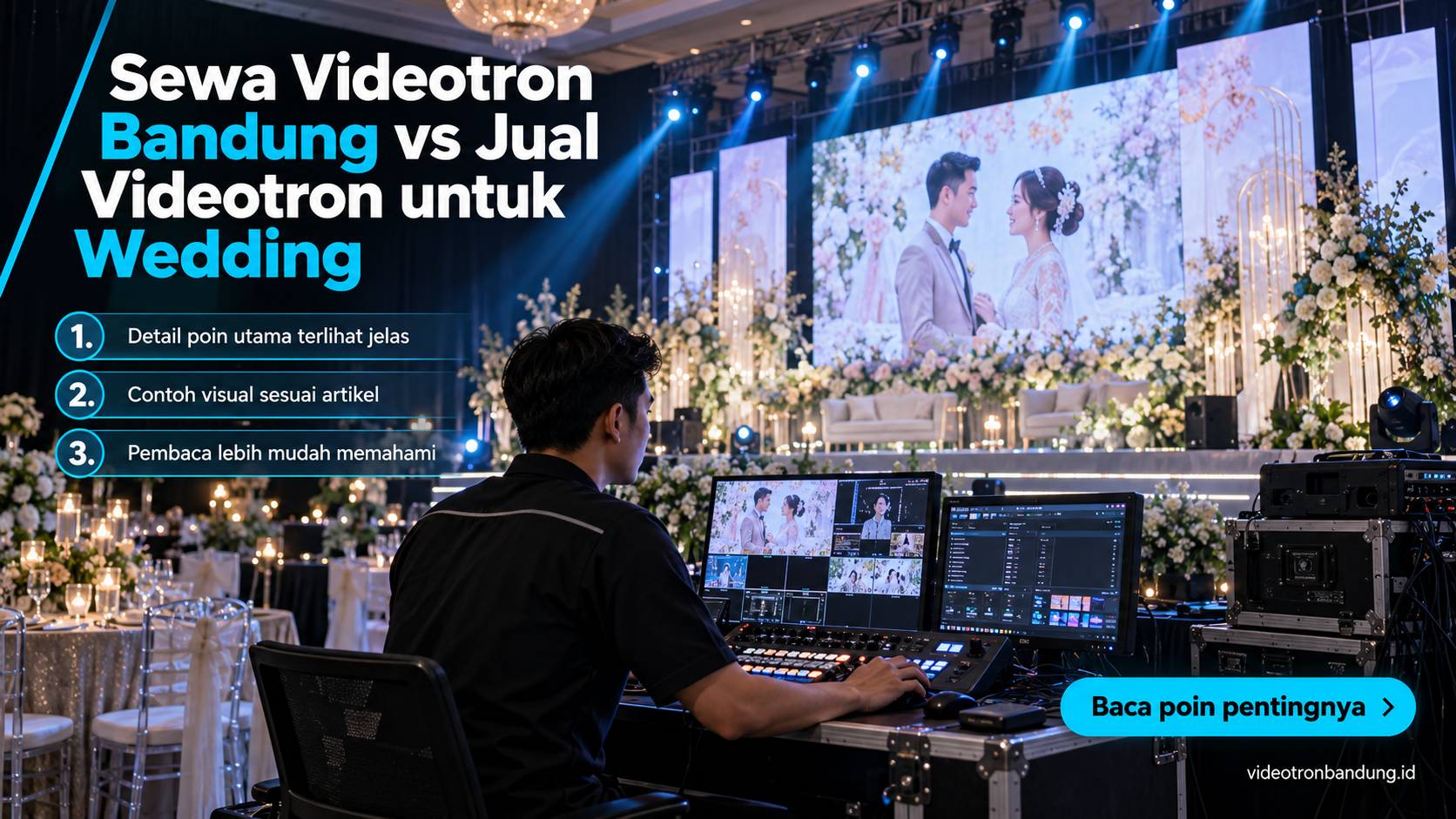 Ilustrasi Sewa Videotron Bandung vs Jual Videotron untuk Wedding
