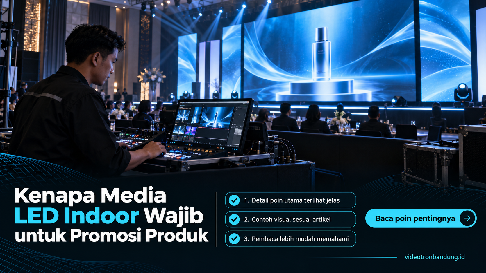 Ilustrasi sewa videotron bandung - Kenapa Media LED Indoor Wajib untuk Promosi Produk