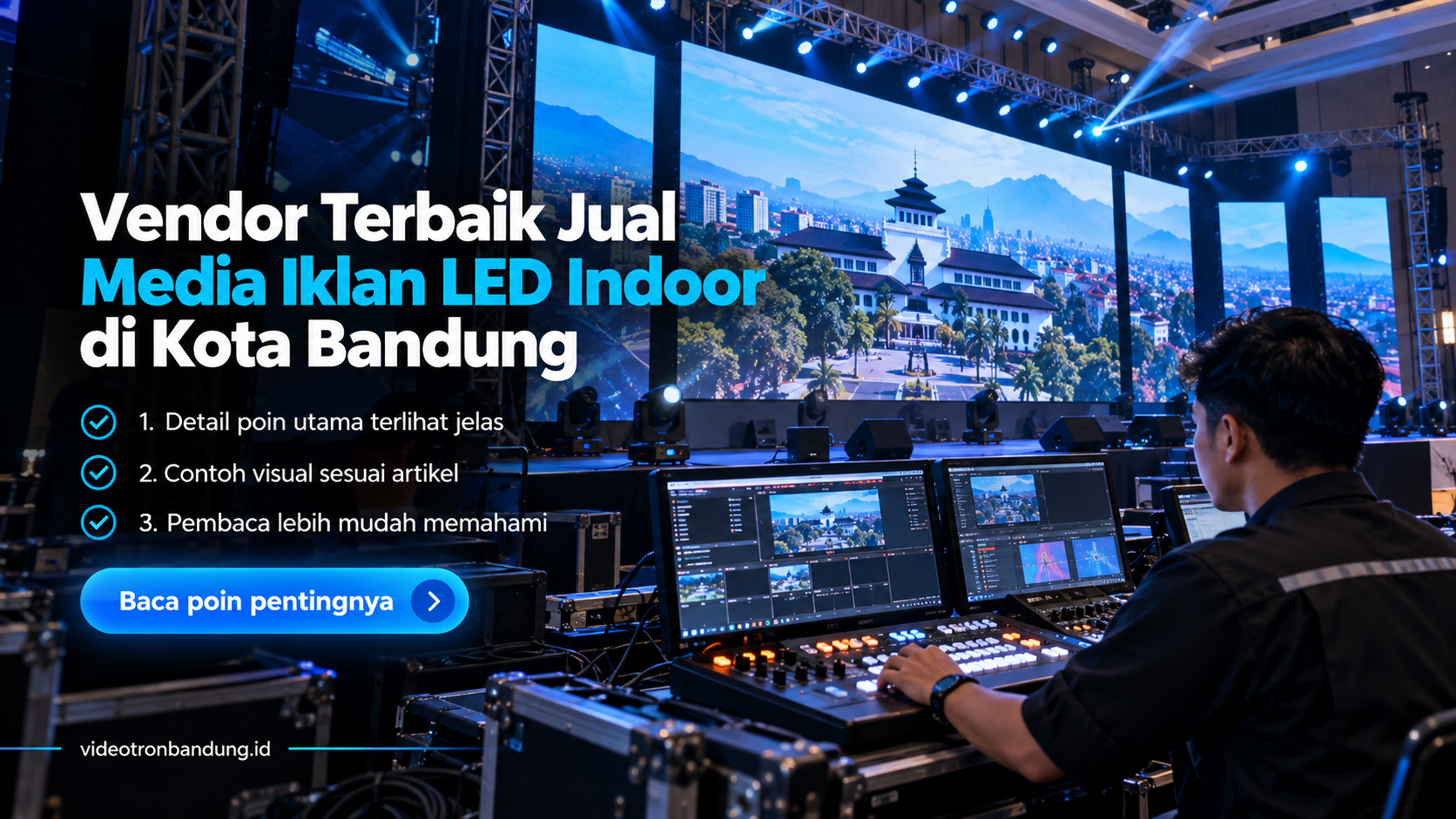 Ilustrasi sewa videotron bandung - Vendor Terbaik Jual Media Iklan LED Indoor di Kota Bandung